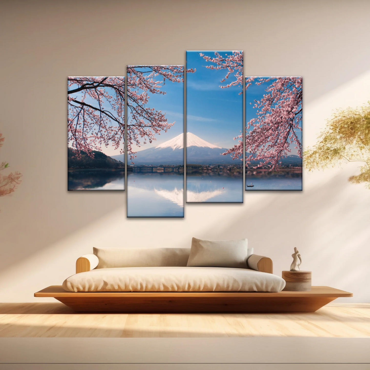 Cherry Blossoms Blooming in Spring on Mount Fuji, Japan Canvas Prints
