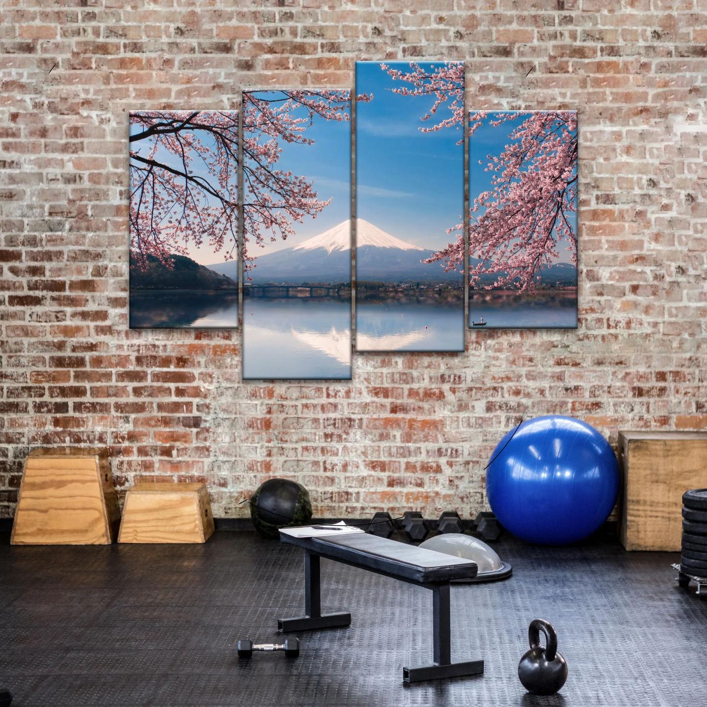 Cherry Blossoms Blooming in Spring on Mount Fuji, Japan Canvas Prints