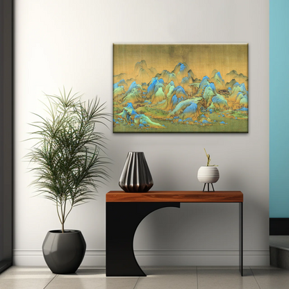 Chinese Brush Painting, Thousand Miles of Mountains and Rivers Canvas Prints