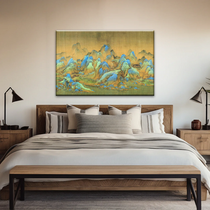 Chinese Brush Painting, Thousand Miles of Mountains and Rivers Canvas Prints