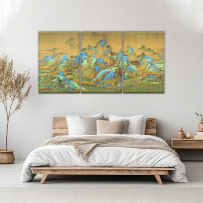 Chinese Brush Painting, Thousand Miles of Mountains and Rivers Canvas Prints