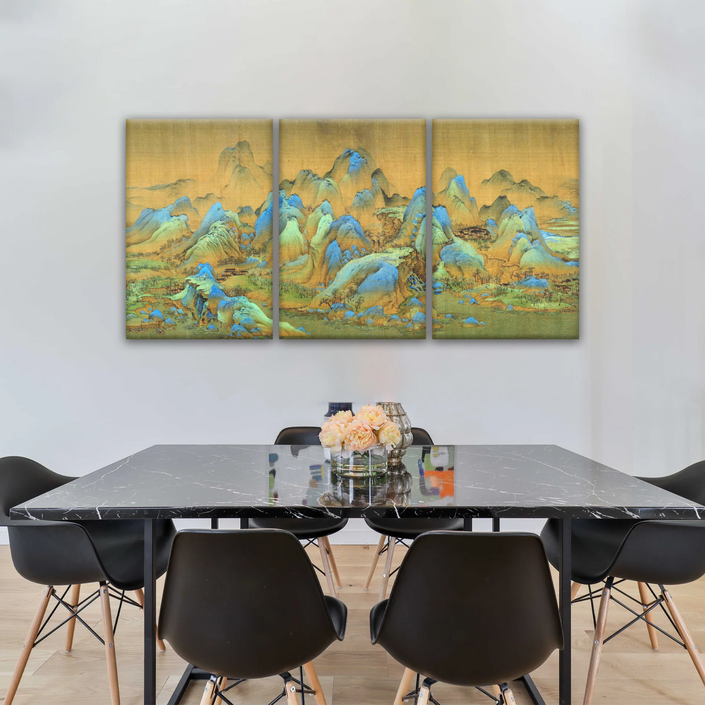 Chinese Brush Painting, Thousand Miles of Mountains and Rivers Canvas Prints