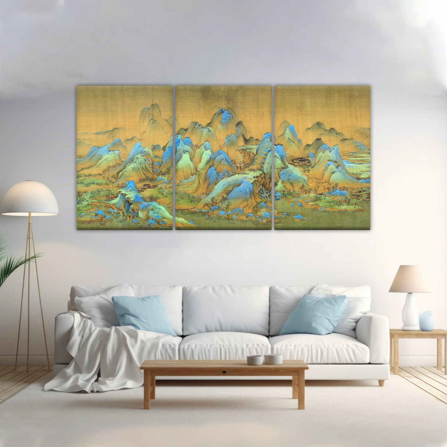 Chinese Brush Painting, Thousand Miles of Mountains and Rivers Canvas Prints