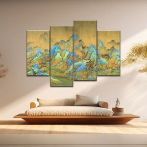 Chinese Brush Painting, Thousand Miles of Mountains and Rivers Canvas Prints