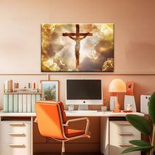Load image into Gallery viewer, Sunrays Through Crucifixion of Jesus-Holy Spirit Of Christian Wall Art