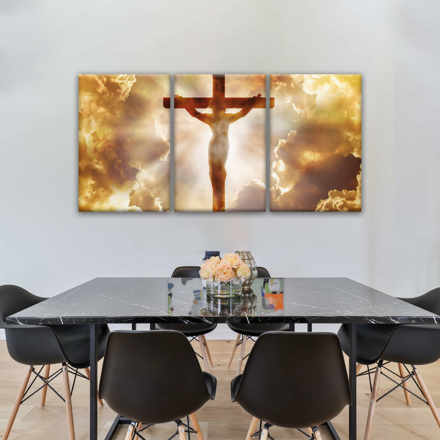 Sunrays Through Crucifixion of Jesus-Holy Spirit Of Christian Wall Art