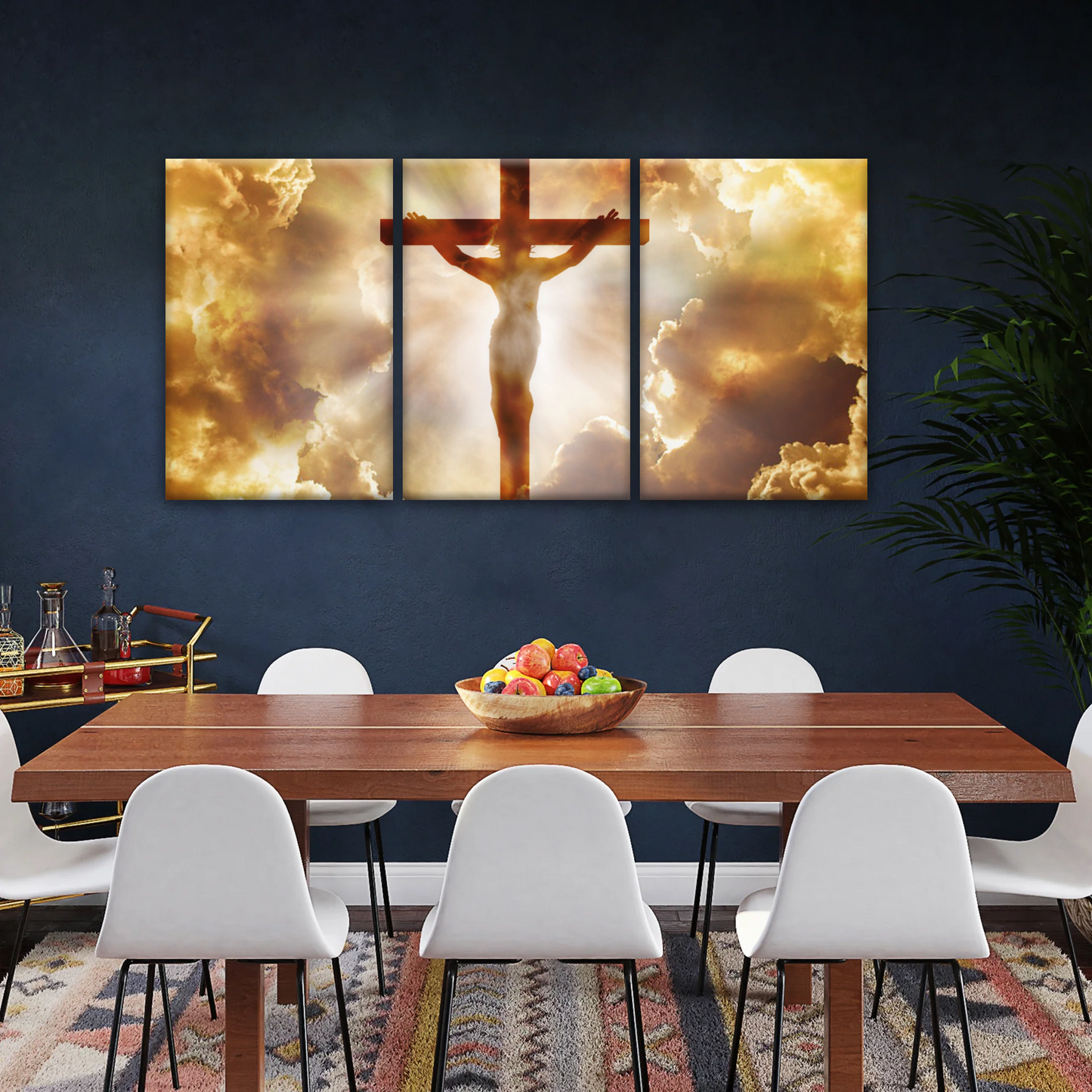 Sunrays Through Crucifixion of Jesus-Holy Spirit Of Christian Wall Art