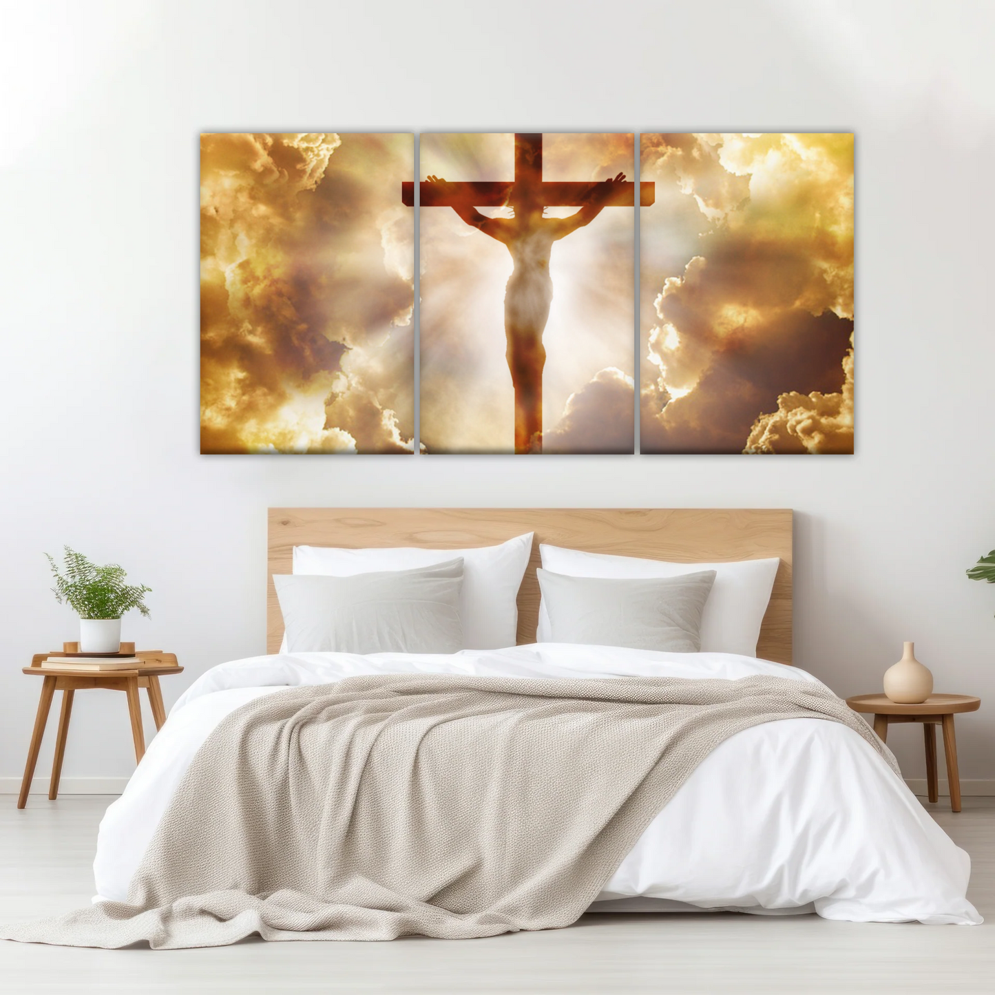 Sunrays Through Crucifixion of Jesus-Holy Spirit Of Christian Wall Art