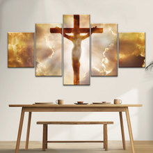 Load image into Gallery viewer, Sunrays Through Crucifixion of Jesus-Holy Spirit Of Christian Wall Art