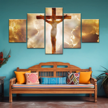Load image into Gallery viewer, Sunrays Through Crucifixion of Jesus-Holy Spirit Of Christian Wall Art