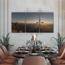 Load image into Gallery viewer, Sunrise Crossing Christian Cross On Mountain Wall Art Home Decor