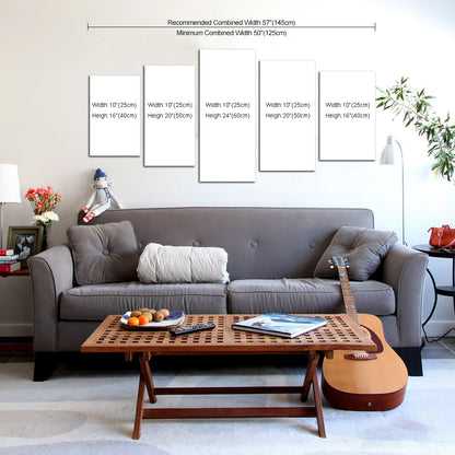 5 Piece  Canvas 24" x 50" (60x125cm)