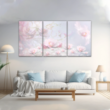 Load image into Gallery viewer, Pink Roses And Doves Canvas Art Printing