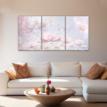 Load image into Gallery viewer, Pink Roses And Doves Canvas Art Printing