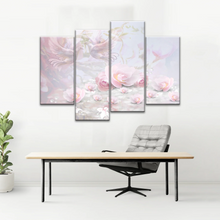 Load image into Gallery viewer, Pink Roses And Doves Canvas Art Printing