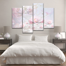 Load image into Gallery viewer, Pink Roses And Doves Canvas Art Printing