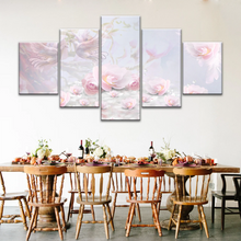 Load image into Gallery viewer, Pink Roses And Doves Canvas Art Printing