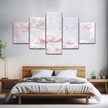 Load image into Gallery viewer, Pink Roses And Doves Canvas Art Printing