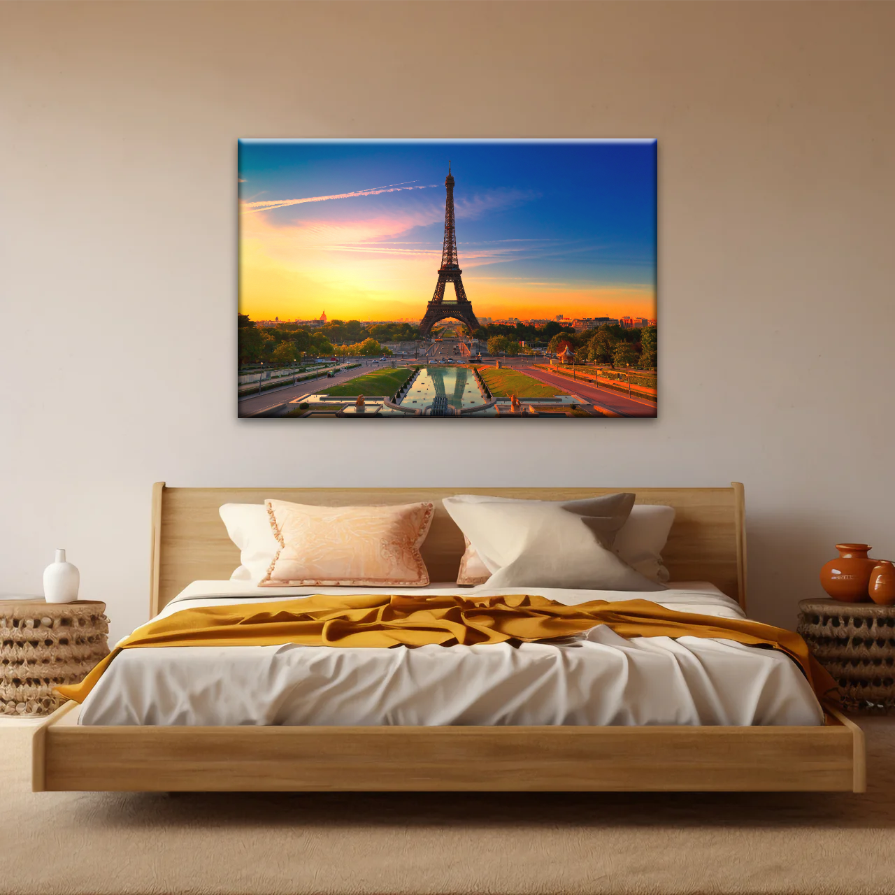 Sunset of Eiffel Tower in Paris France Canvas Print - Personalised Canvas Art