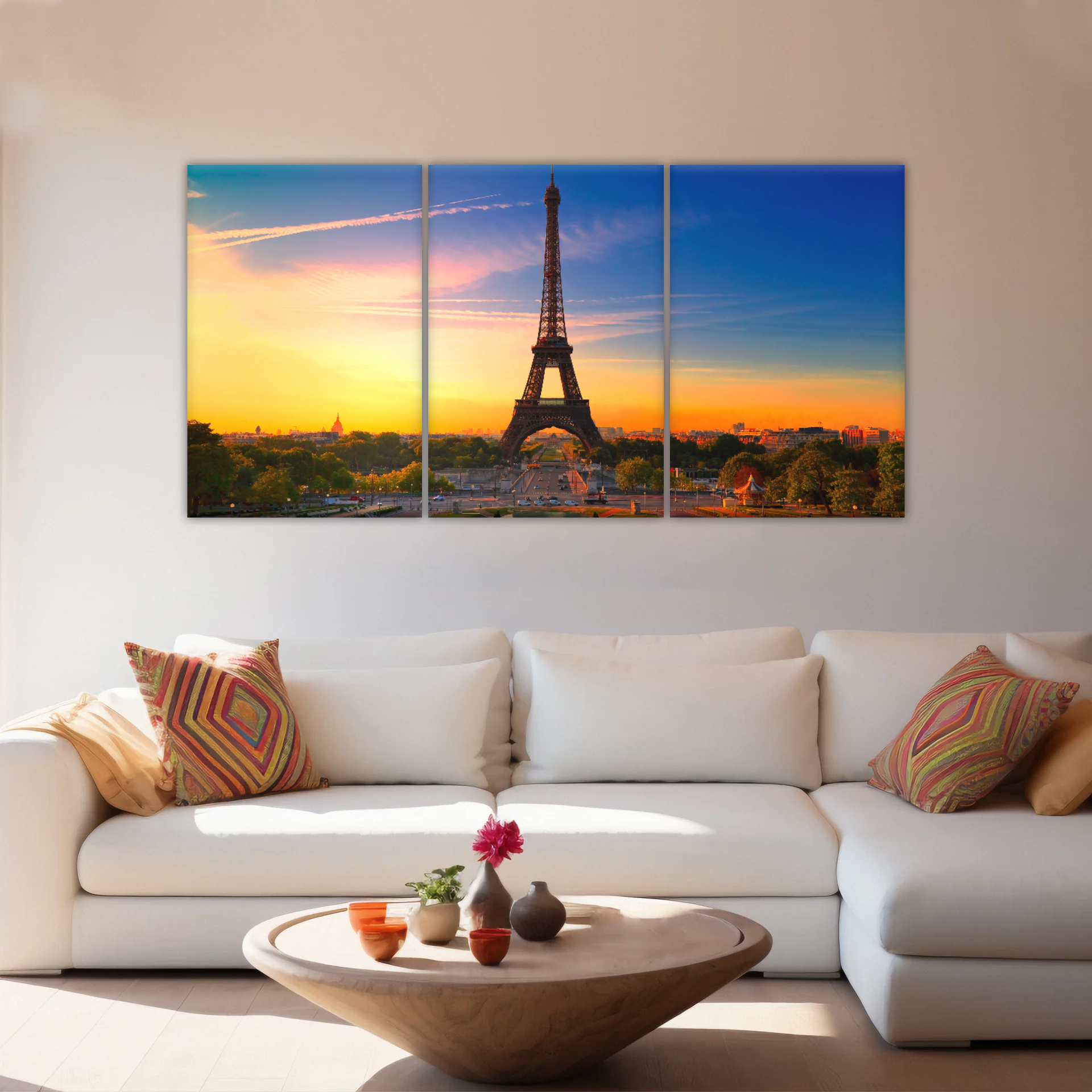 Sunset of Eiffel Tower in Paris France Canvas Print - Personalised Canvas Art