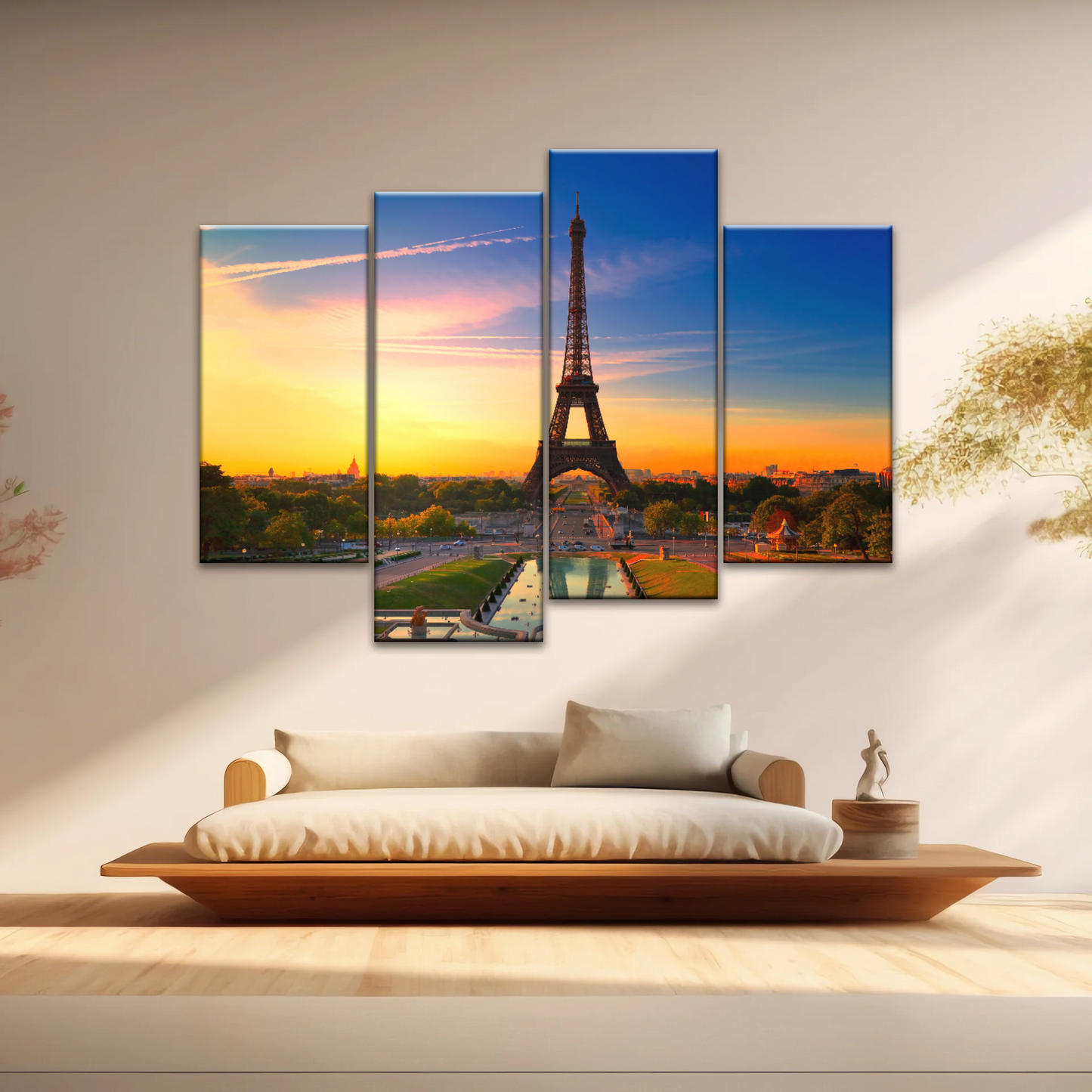 Sunset of Eiffel Tower in Paris France Canvas Print