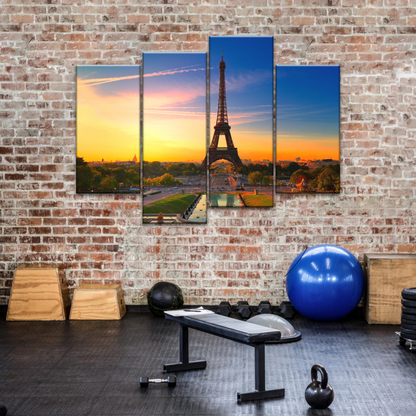 Sunset of Eiffel Tower in Paris France Canvas Print