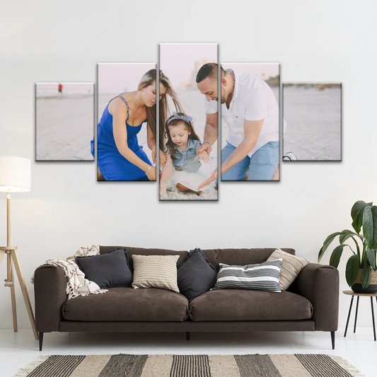 5 Piece Personalised Canvas Art With Your Own Photos Canvas Wall Art Custom Canvas Prints