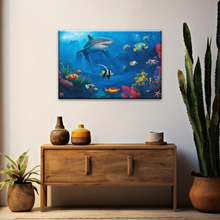 Load image into Gallery viewer, Fish Sharks Coral At The Bottom Of The Sea Art On Canvas Prints