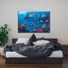 Load image into Gallery viewer, Fish Sharks Coral At The Bottom Of The Sea Art On Canvas Prints