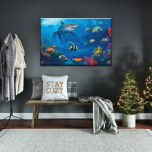 Load image into Gallery viewer, Fish Sharks Coral At The Bottom Of The Sea Art On Canvas Prints