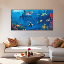 Load image into Gallery viewer, Fish Sharks Coral At The Bottom Of The Sea Art On Canvas Prints