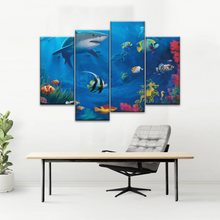 Load image into Gallery viewer, Fish Sharks Coral At The Bottom Of The Sea Art On Canvas Prints