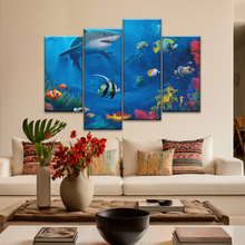 Load image into Gallery viewer, Fish Sharks Coral At The Bottom Of The Sea Art On Canvas Prints