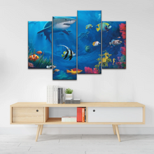 Load image into Gallery viewer, Fish Sharks Coral At The Bottom Of The Sea Art On Canvas Prints