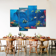 Load image into Gallery viewer, Fish Sharks Coral At The Bottom Of The Sea Art On Canvas Prints