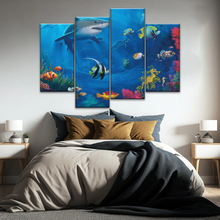 Load image into Gallery viewer, Fish Sharks Coral At The Bottom Of The Sea Art On Canvas Prints