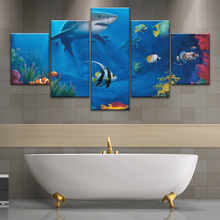 Load image into Gallery viewer, Fish Sharks Coral At The Bottom Of The Sea Art On Canvas Prints