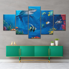 Load image into Gallery viewer, Fish Sharks Coral At The Bottom Of The Sea Art On Canvas Prints