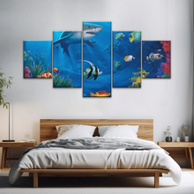 Load image into Gallery viewer, Fish Sharks Coral At The Bottom Of The Sea Art On Canvas Prints