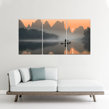 Load image into Gallery viewer, A Lonely Fisherman Afloat on The Li River Printing On Canvas