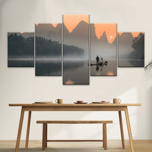 Load image into Gallery viewer, A Lonely Fisherman Afloat on The Li River Printing On Canvas