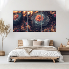 Load image into Gallery viewer, White And Orange Petaled Digital Flowers Wall Art