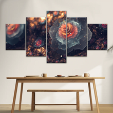 Load image into Gallery viewer, White And Orange Petaled Digital Flowers Wall Art