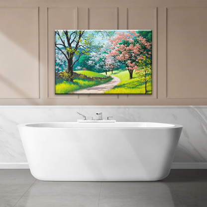 Forest Path Filled With Spring Blossoms Wall Art Frames