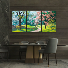 Load image into Gallery viewer, Forest Path Filled With Spring Blossoms Wall Art Frames