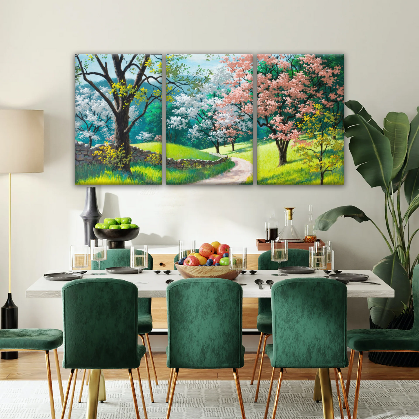 Forest Path Filled With Spring Blossoms Wall Art Frames