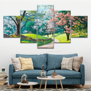 Forest Path Filled With Spring Blossoms Wall Art Frames