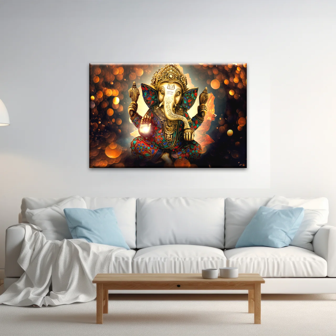 Golden Bronze Statue Of Lord Ganesha Photos On Canvas Prints