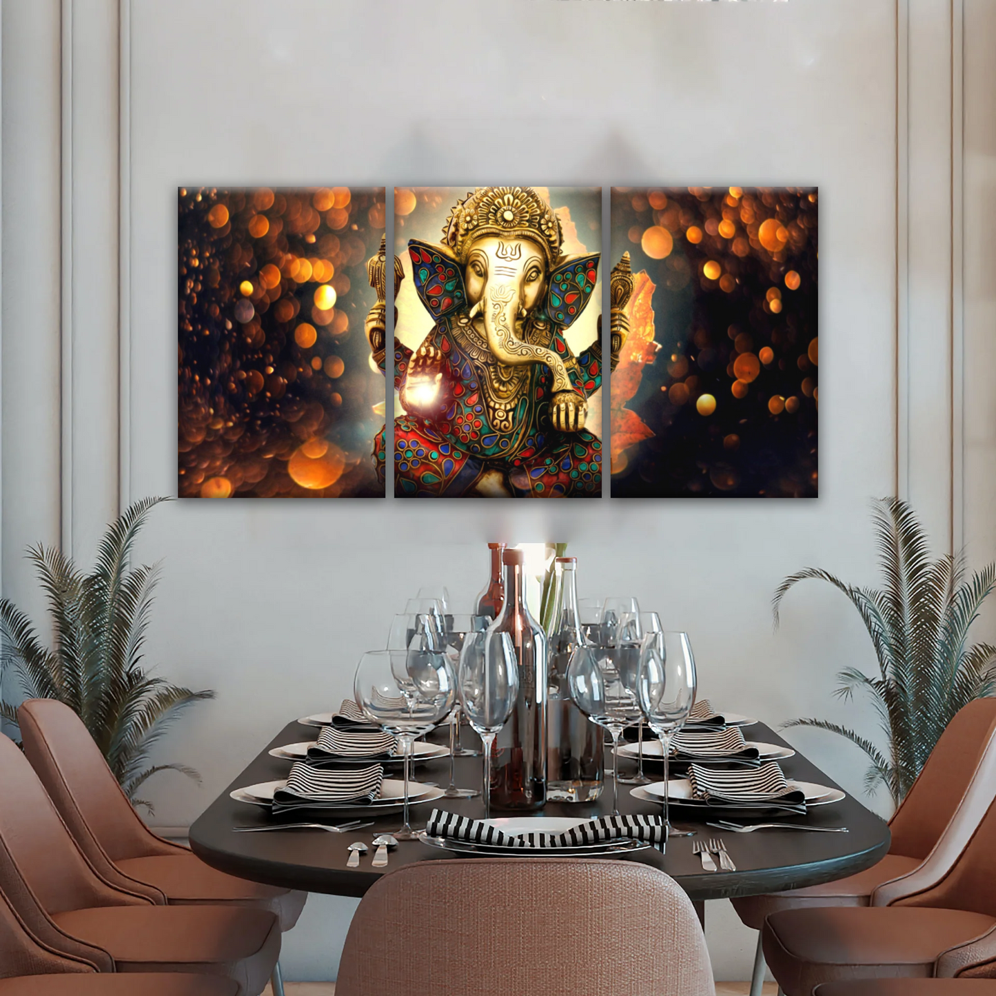 Golden Bronze Statue Of Lord Ganesha Photos On Canvas Prints