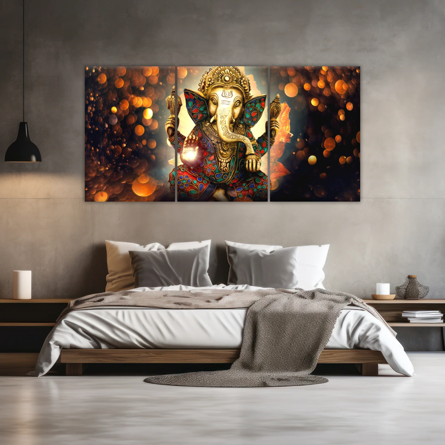 Golden Bronze Statue Of Lord Ganesha Photos On Canvas Prints